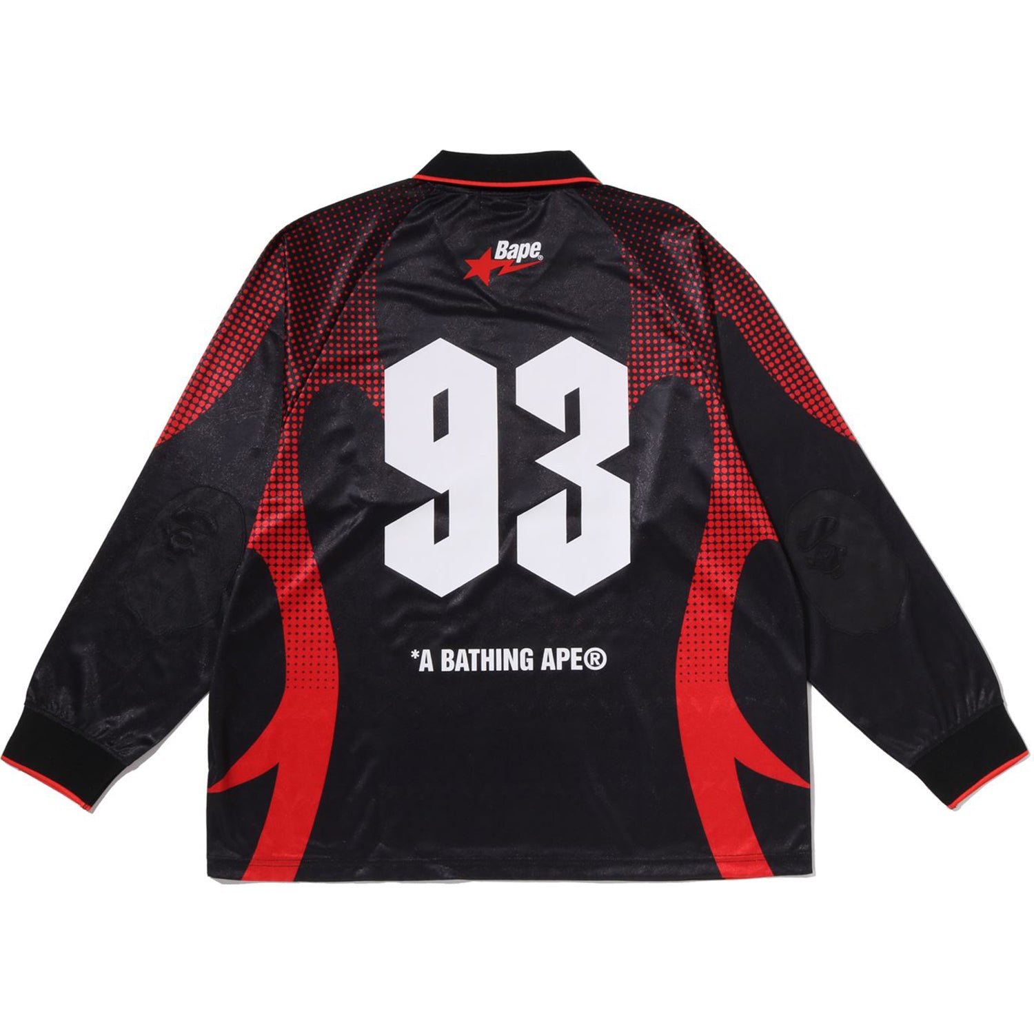 Alternative view of APE FLAME MONOGRAM JACQUARD LOGO RELAXED FIT FOOTBALL JERSEY MENS