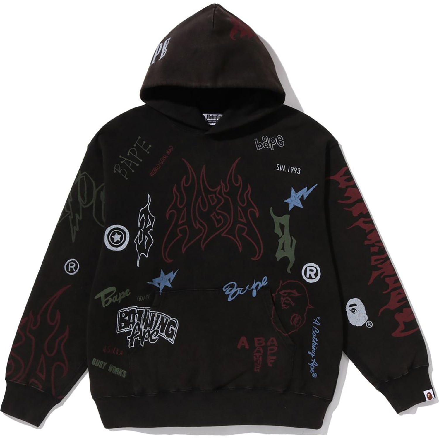 ALLOVER PRINT RELAXED FIT PULLOVER HOODIE MENS