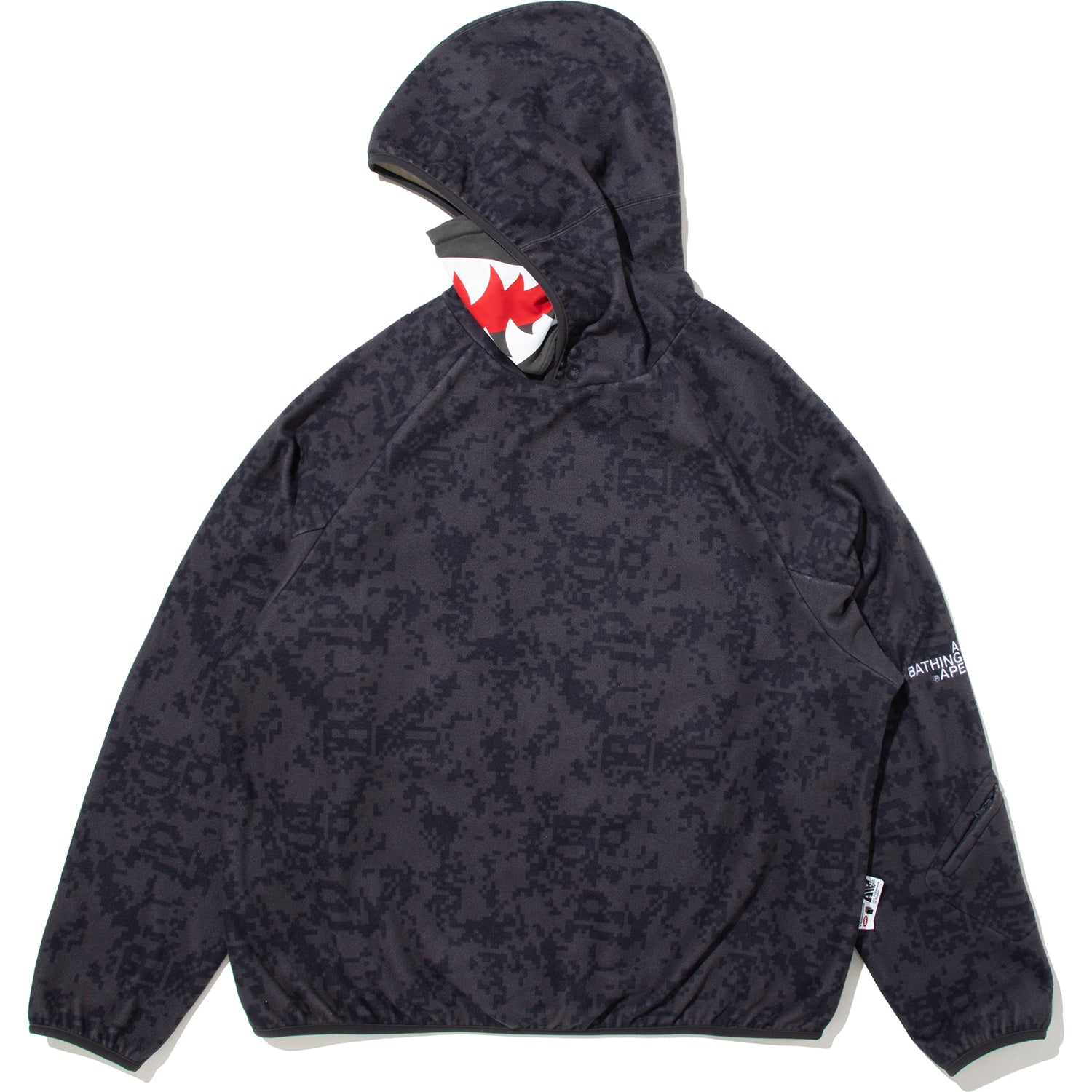 Alternative view of BAPE BY KAZUKI KURAISHI PIXELATE CAMO SHARK RELAXED FIT HOODIE MENS