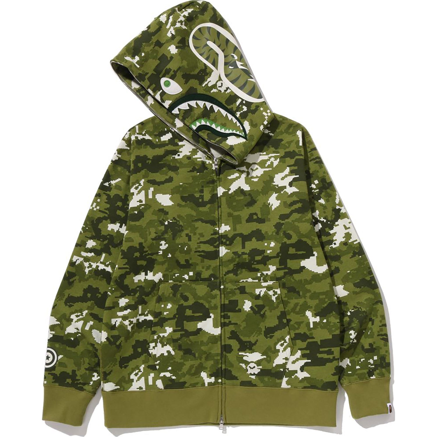 Alternative view of MULTI PIXEL CAMO SHARK REGULAR FIT FULL ZIP HOODIE MENS